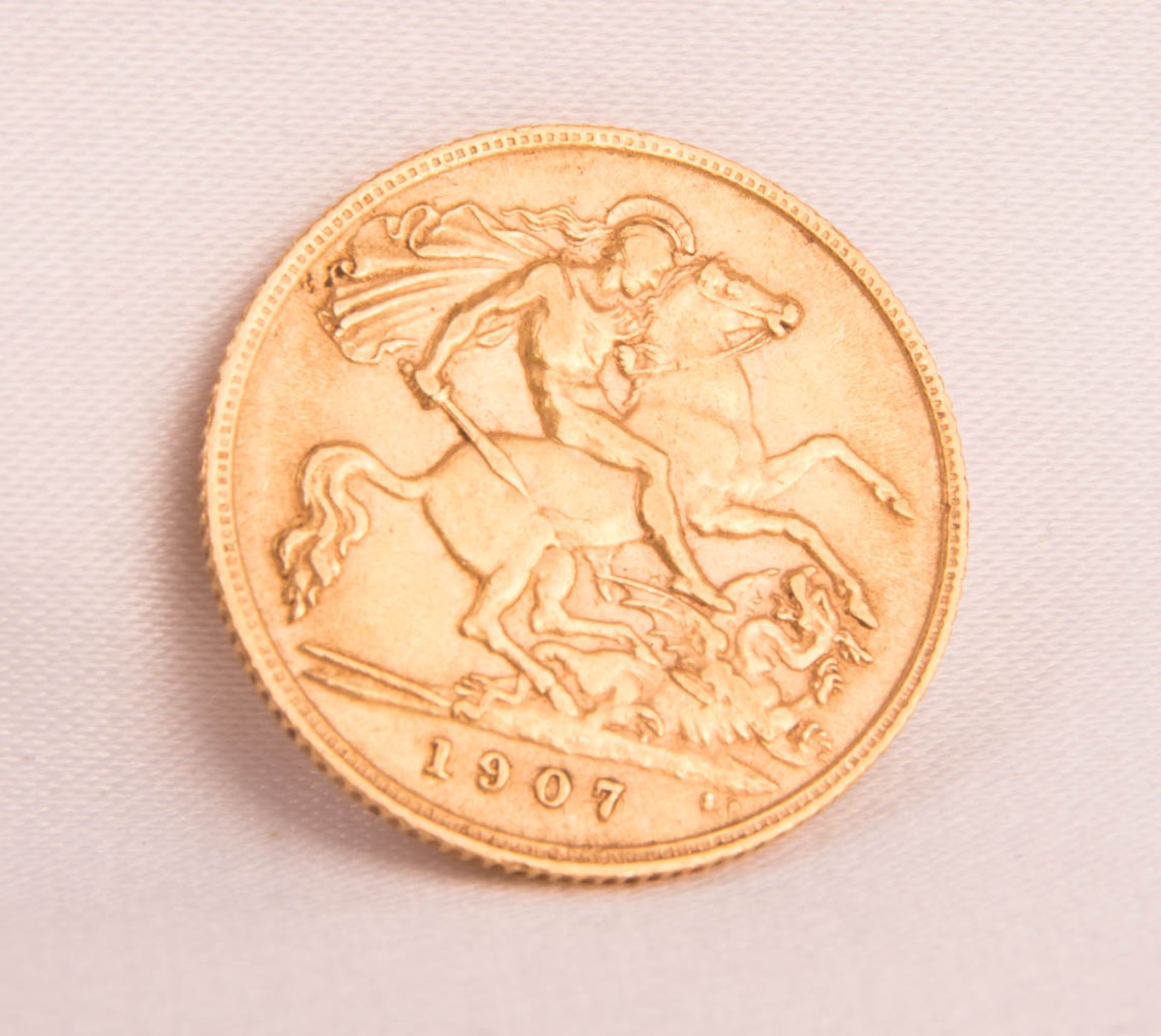 Gold coins 1/2 Sovereign 1907, Edward VII. - Image 2 of 3