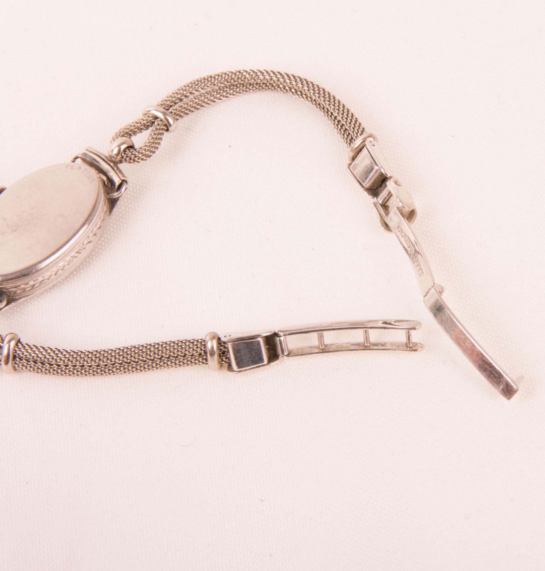 Art Deco wrist watch, platinum and silver, Great Britain, early 20th c. - Image 4 of 7