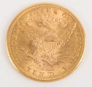 Gold Coin USA, 10 Dollars "Coronet Head" 1901 S.