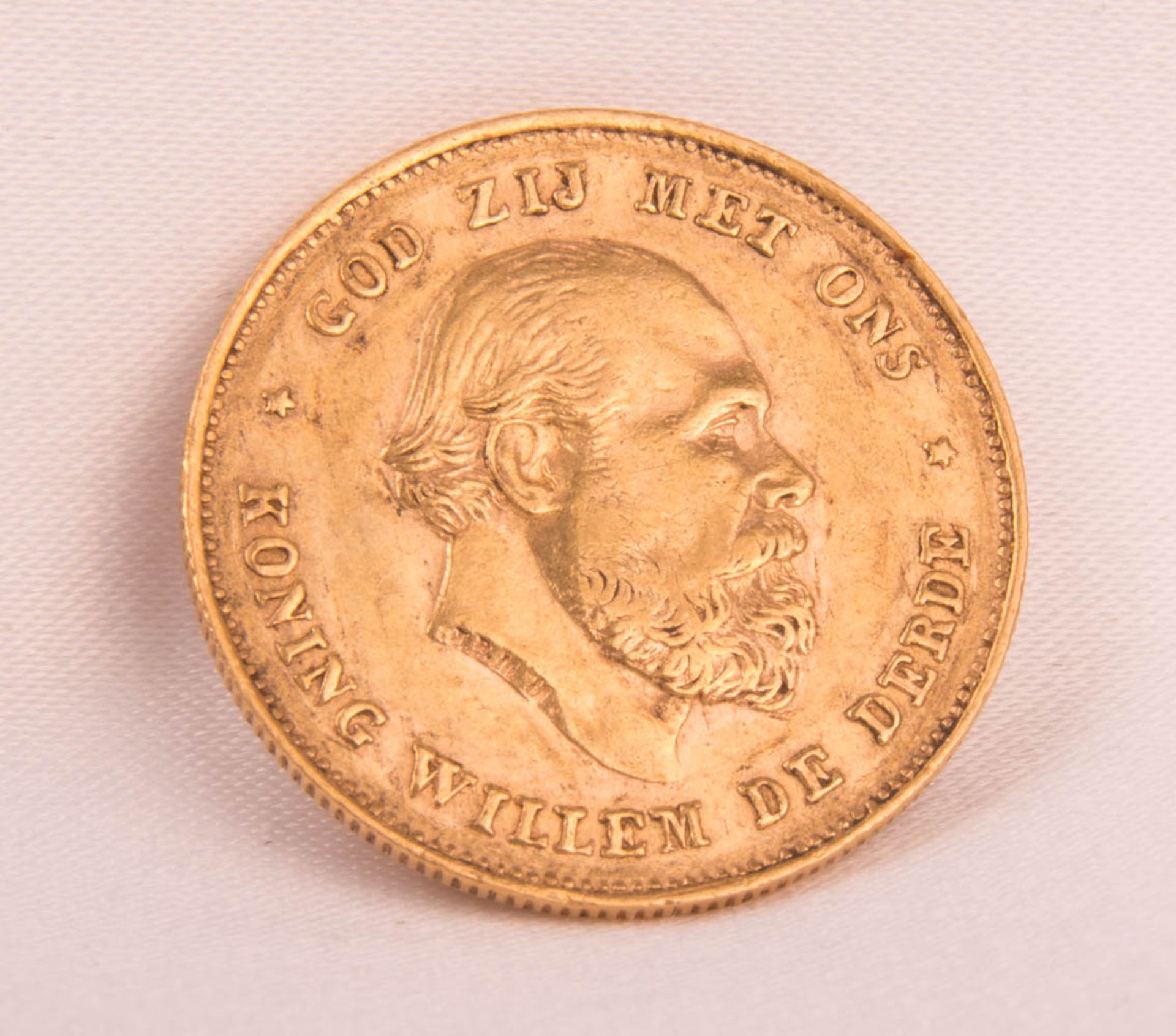 Gold Coin Netherlands 1875, 10 Gulden, Willem III,