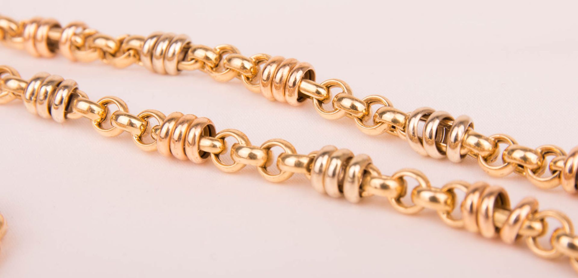 Necklace and matching bracelet, 750 yellow gold. - Image 2 of 4