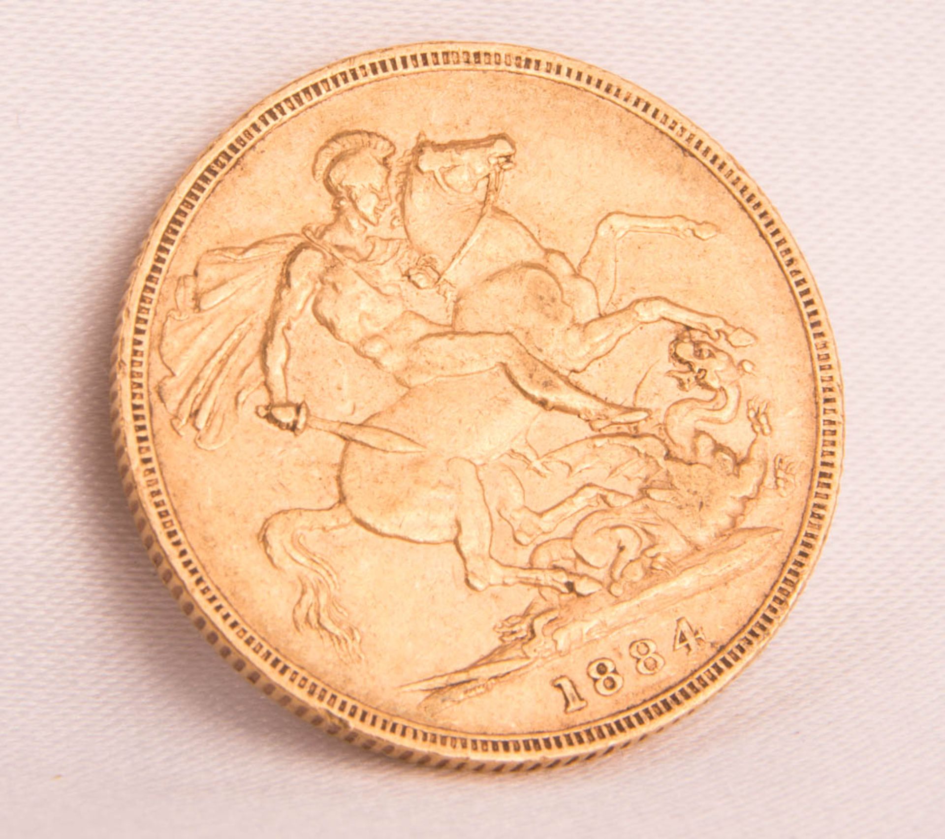 Gold Coin Australien Sovereign 1884 M,Victoria. - Image 2 of 3