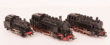 Märklin Konvolut von drei Dampfloks.