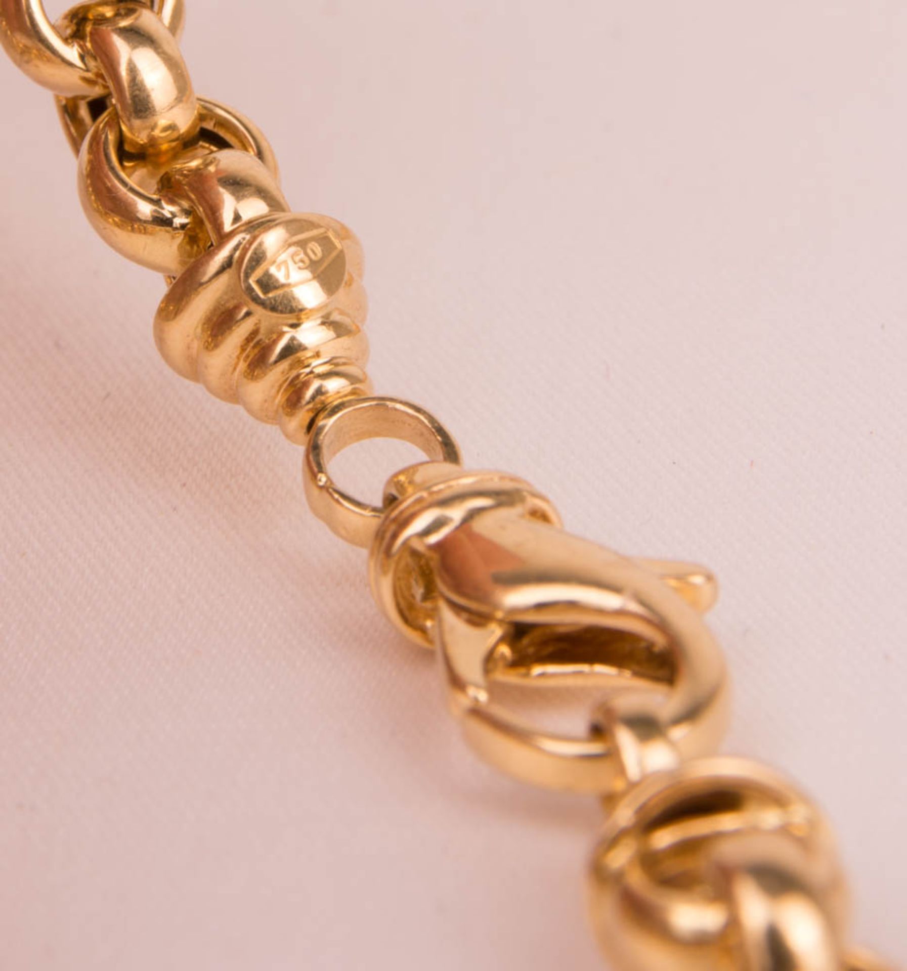 Necklace and matching bracelet, 750 yellow gold. - Image 3 of 4