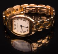 Cartier Damenuhr, 750er Gelbgold, 1945.