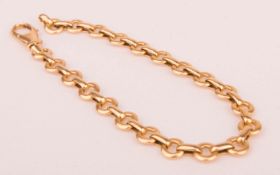 Wide Figaro anchor bracelet, 585 yellow gold.