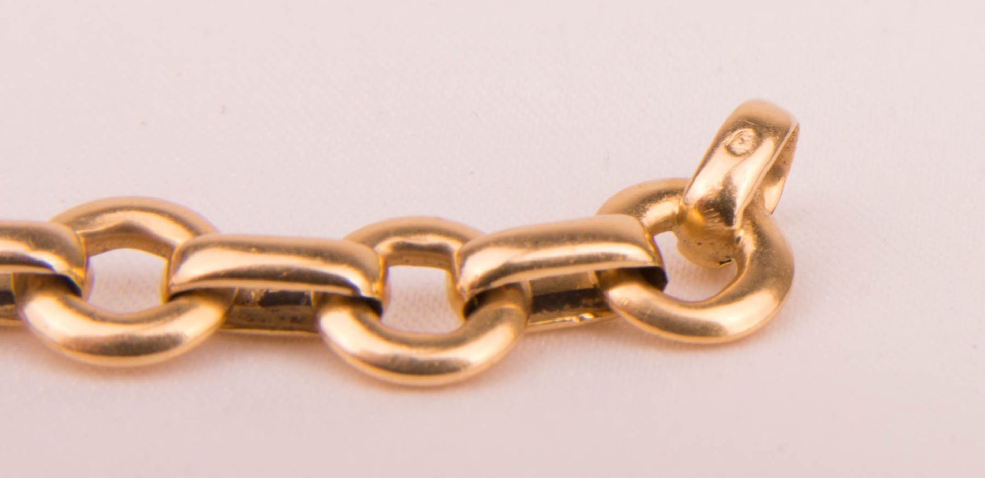 Wide Figaro anchor bracelet, 585 yellow gold. - Image 3 of 4