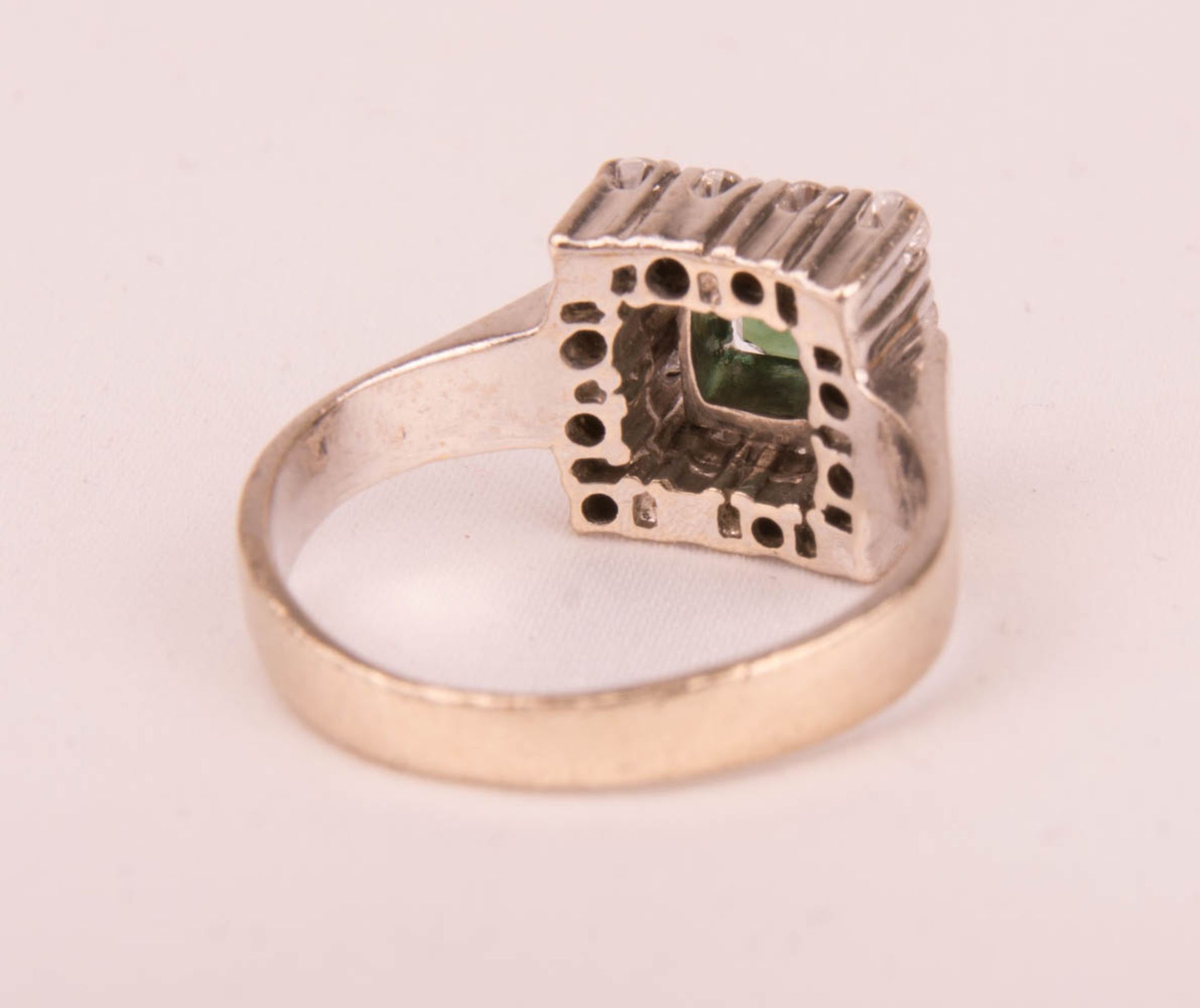 Impressive ring, probably tumalin, 585 white gold. - Image 4 of 5