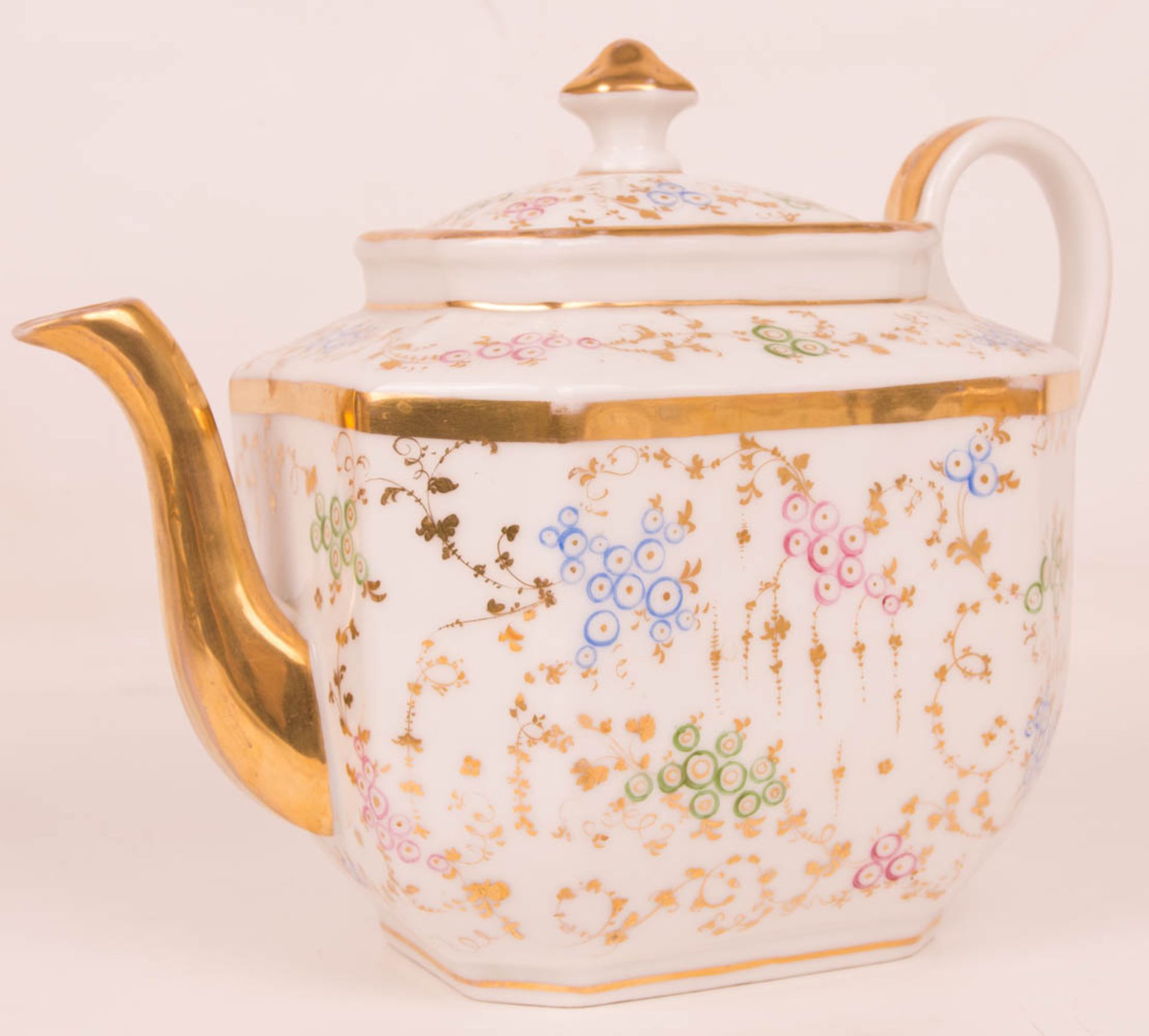 Hand-painted tea set, Fürstenberg West-Germany, 2nd half of 20th century. - Image 5 of 16