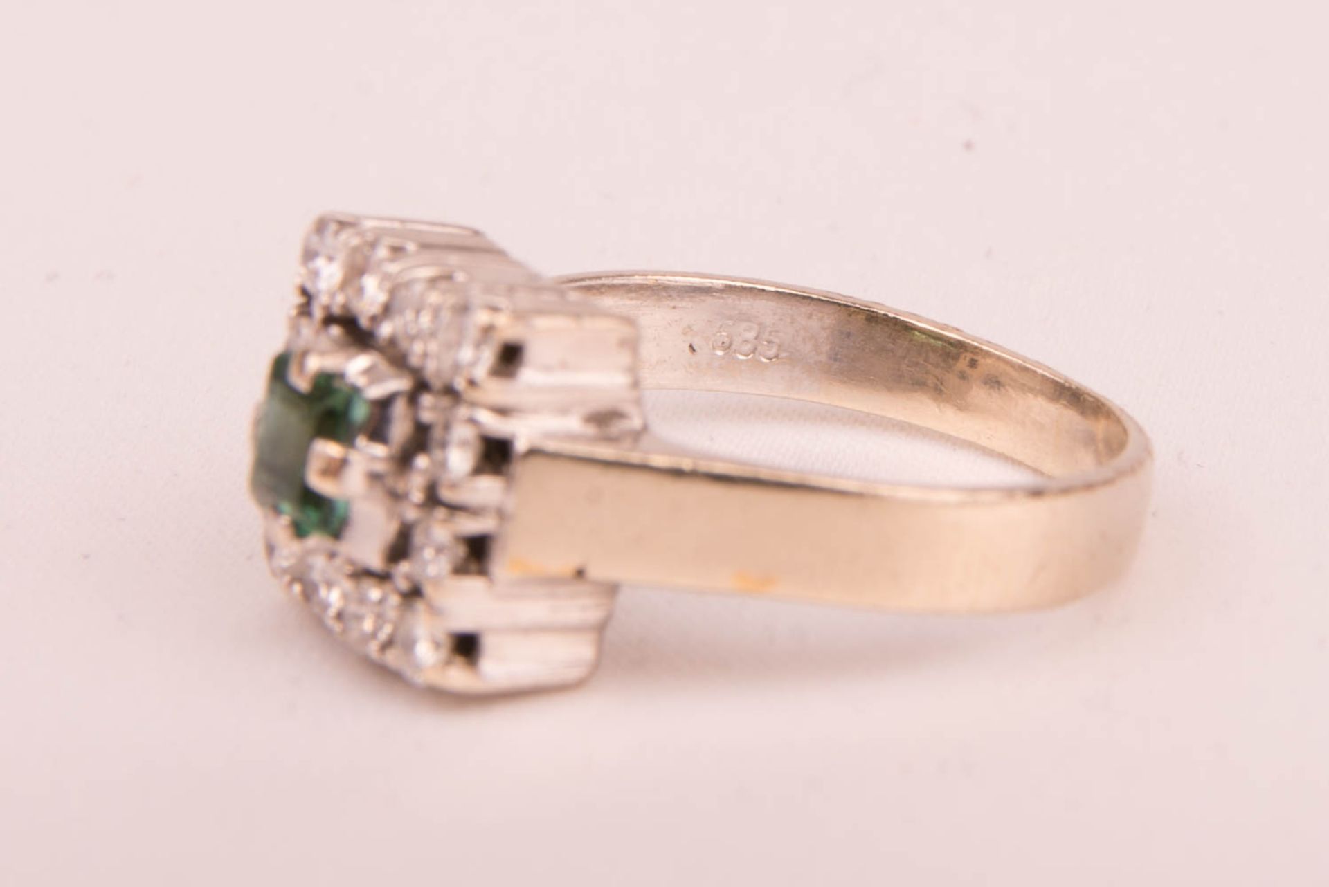 Impressive ring, probably tumalin, 585 white gold. - Image 5 of 5