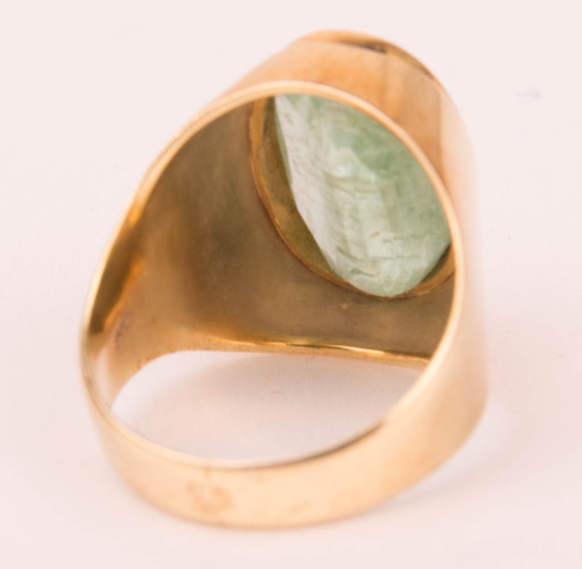 Special ring with large gemstone, 585 yellow gold. - Image 4 of 5