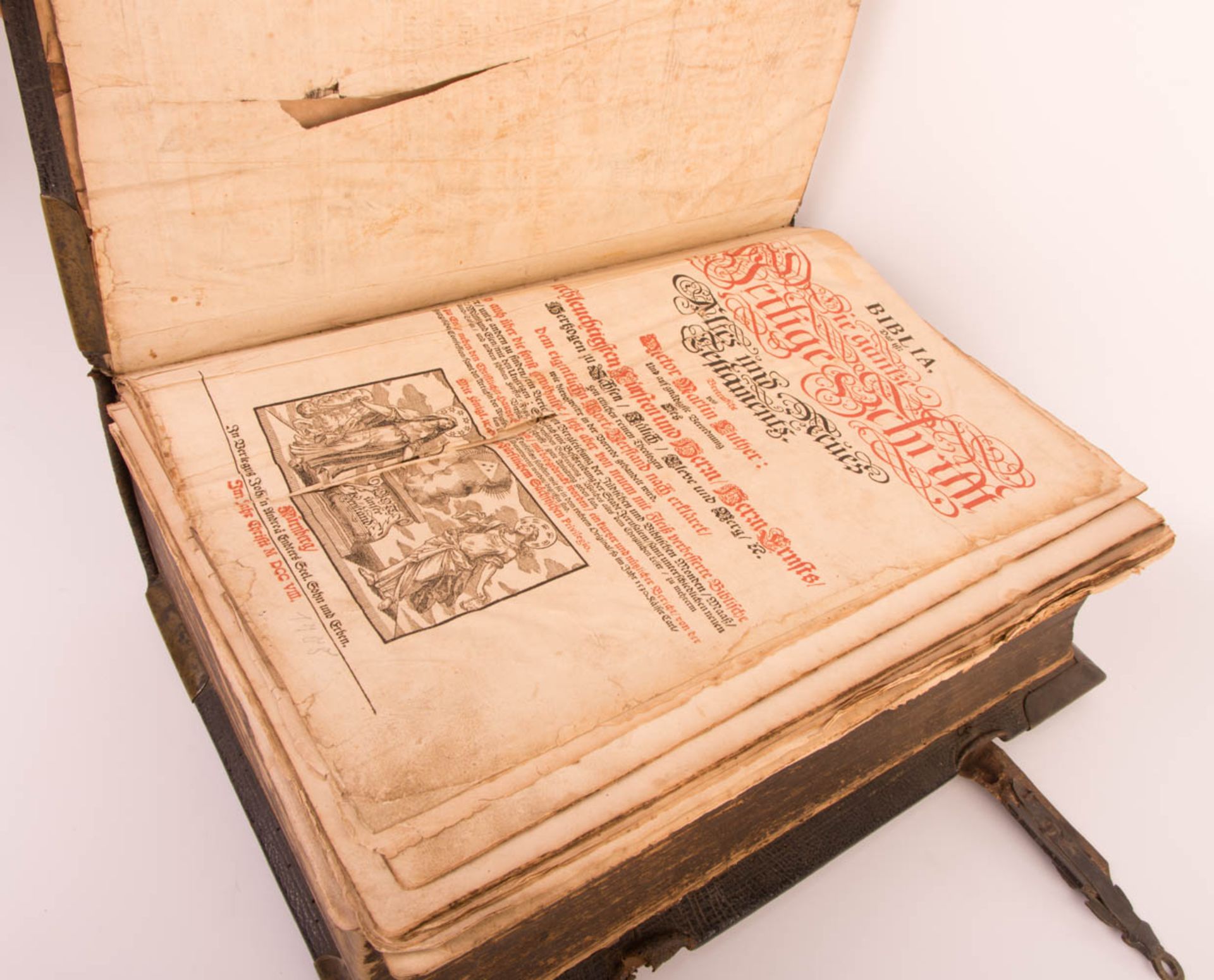 Biblia germanica, Kurfürstenbibel, Joh. Endters Sel. Sohn und Erben, Nürnberg, 1708. - Bild 8 aus 13