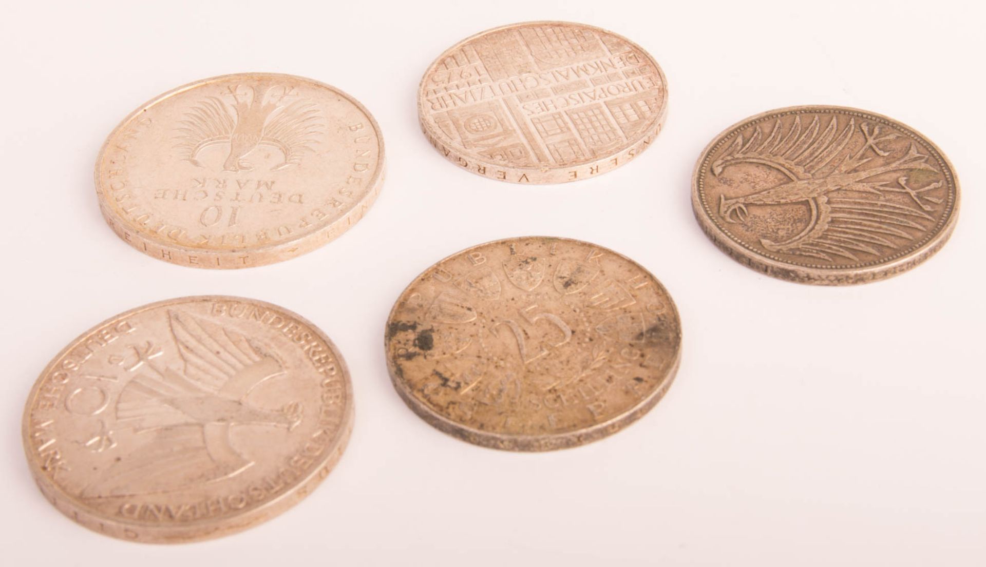 5 silver coins, German Mark etc. - Image 2 of 5