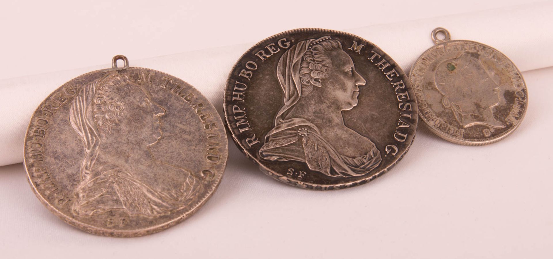 Three silver coins, Austria and Hungary. - Image 4 of 6