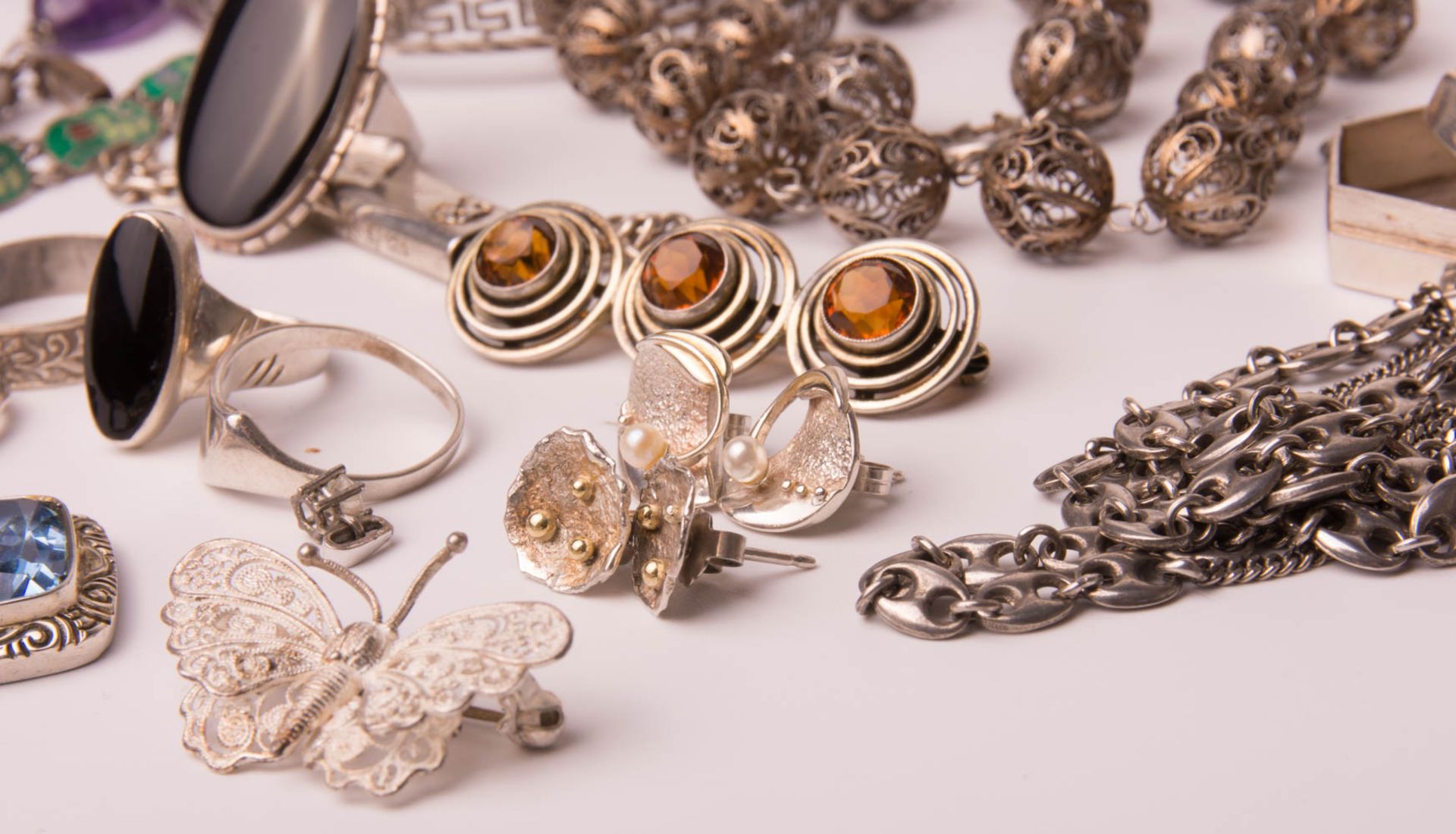 Convolute silver jewelry, 800/835/925 silver. - Image 5 of 7