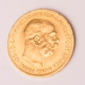 Gold coin 20 crowns, Austria, Emperor Franz Joseph I, 1915.