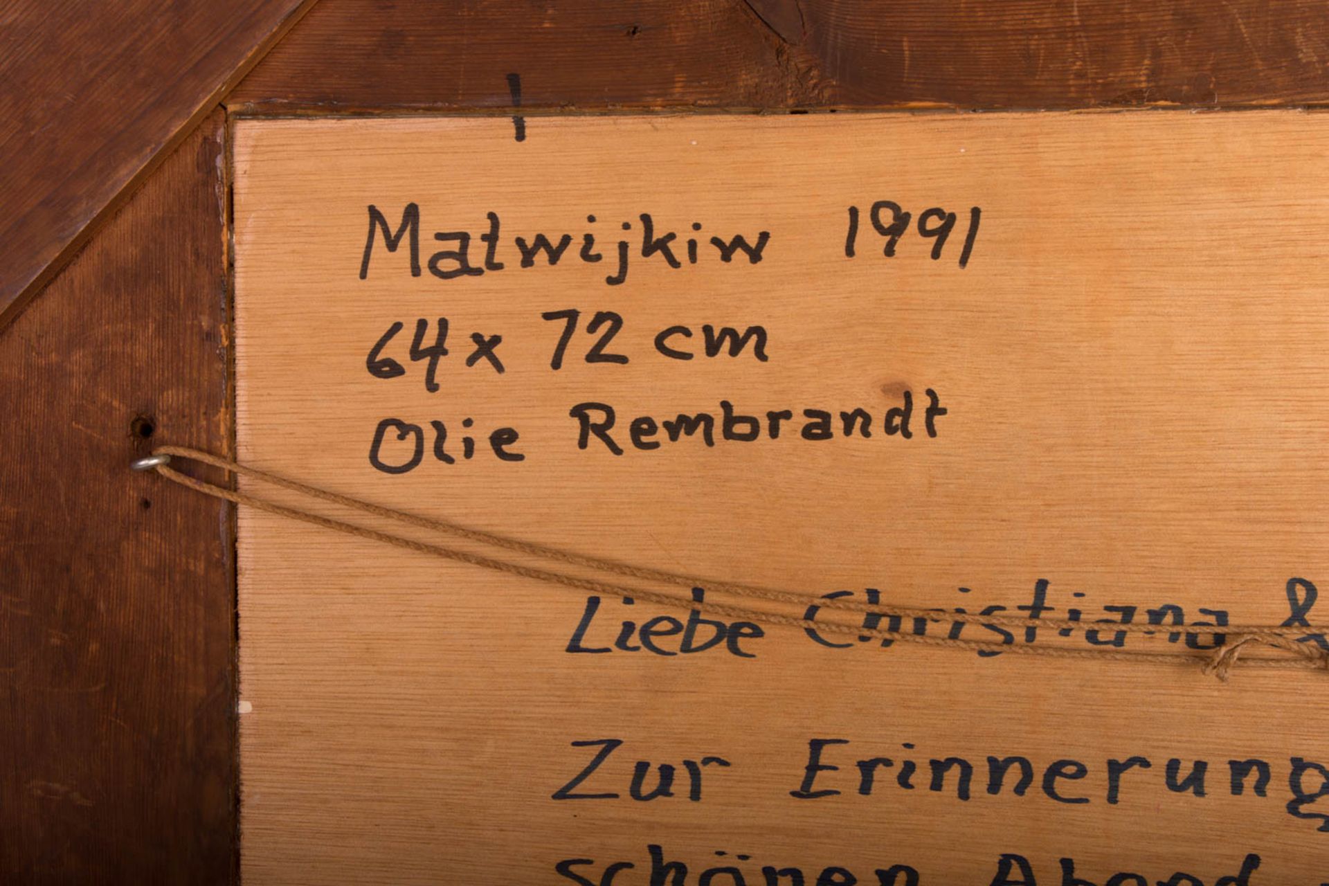 Edward Matwijkiw, Olie Rembrandt, Acryl auf Holz, 1991. - Bild 7 aus 8