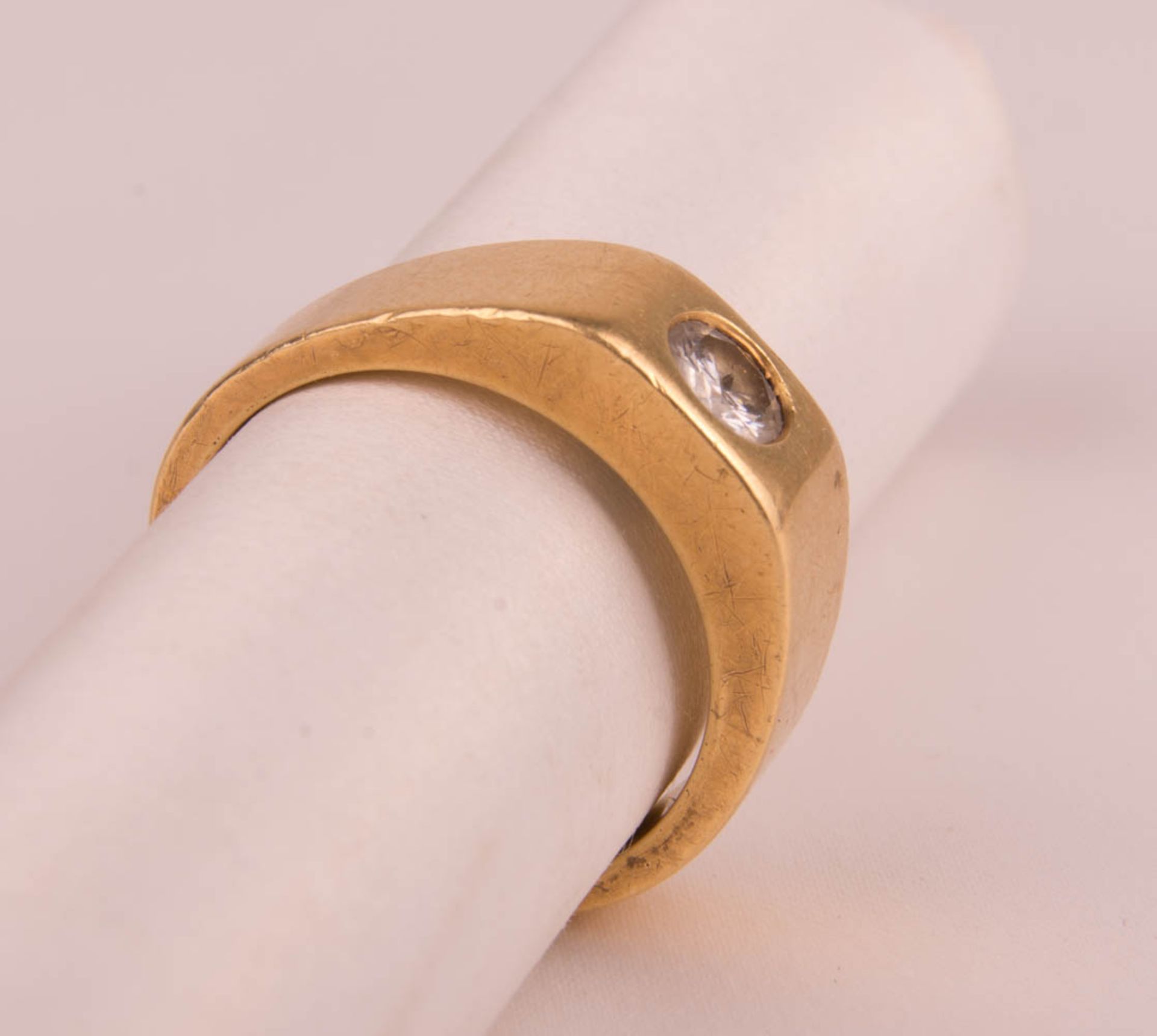 Men's ring with diamond, 750 yellow gold. - Image 3 of 4