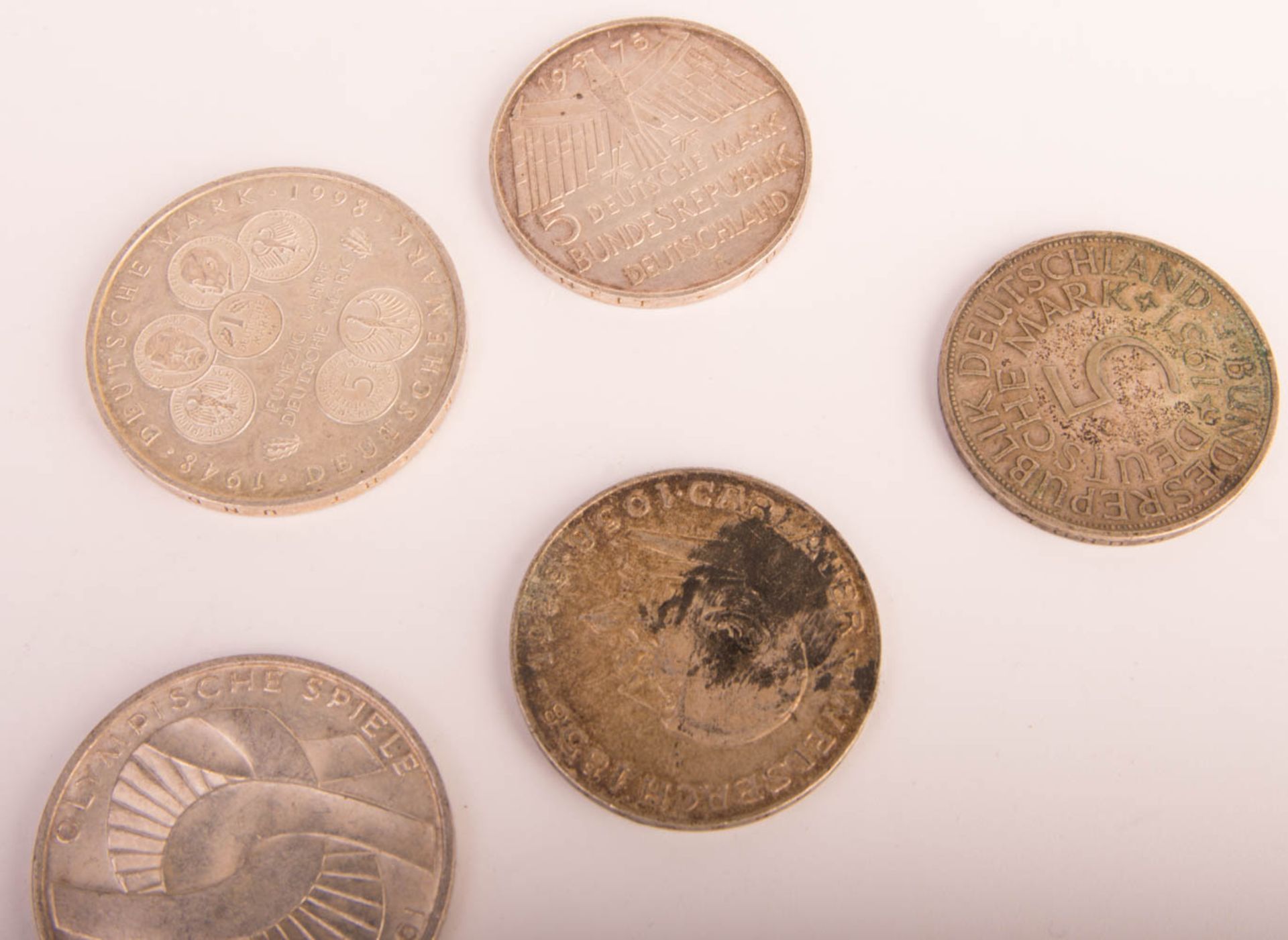 5 silver coins, German Mark etc. - Image 5 of 5