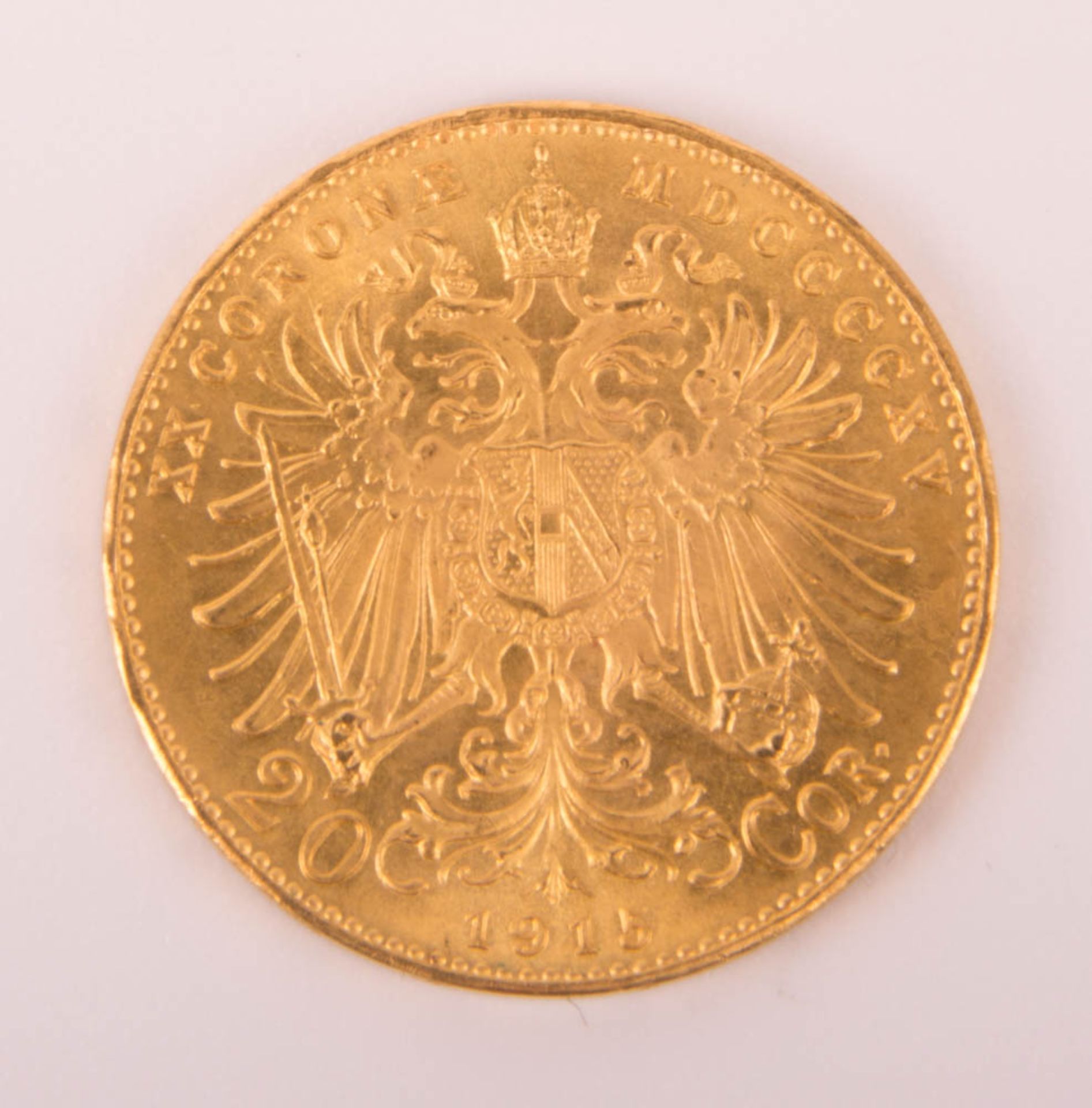 Gold coin 20 crowns, Emperor Franz Joseph I, Austria. - Image 2 of 3