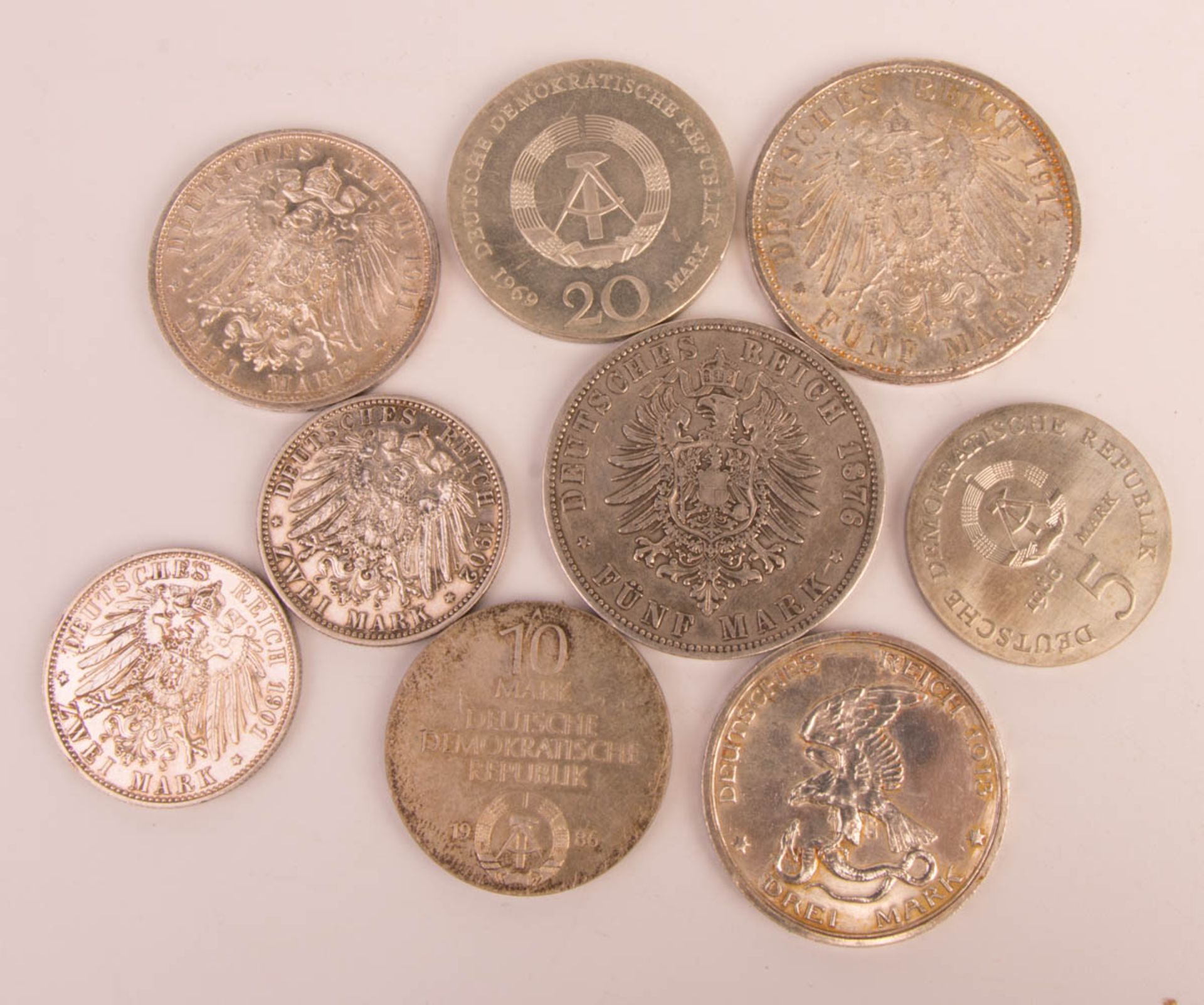 Convolute of silver coins, including Empire and GDR. - Image 4 of 6