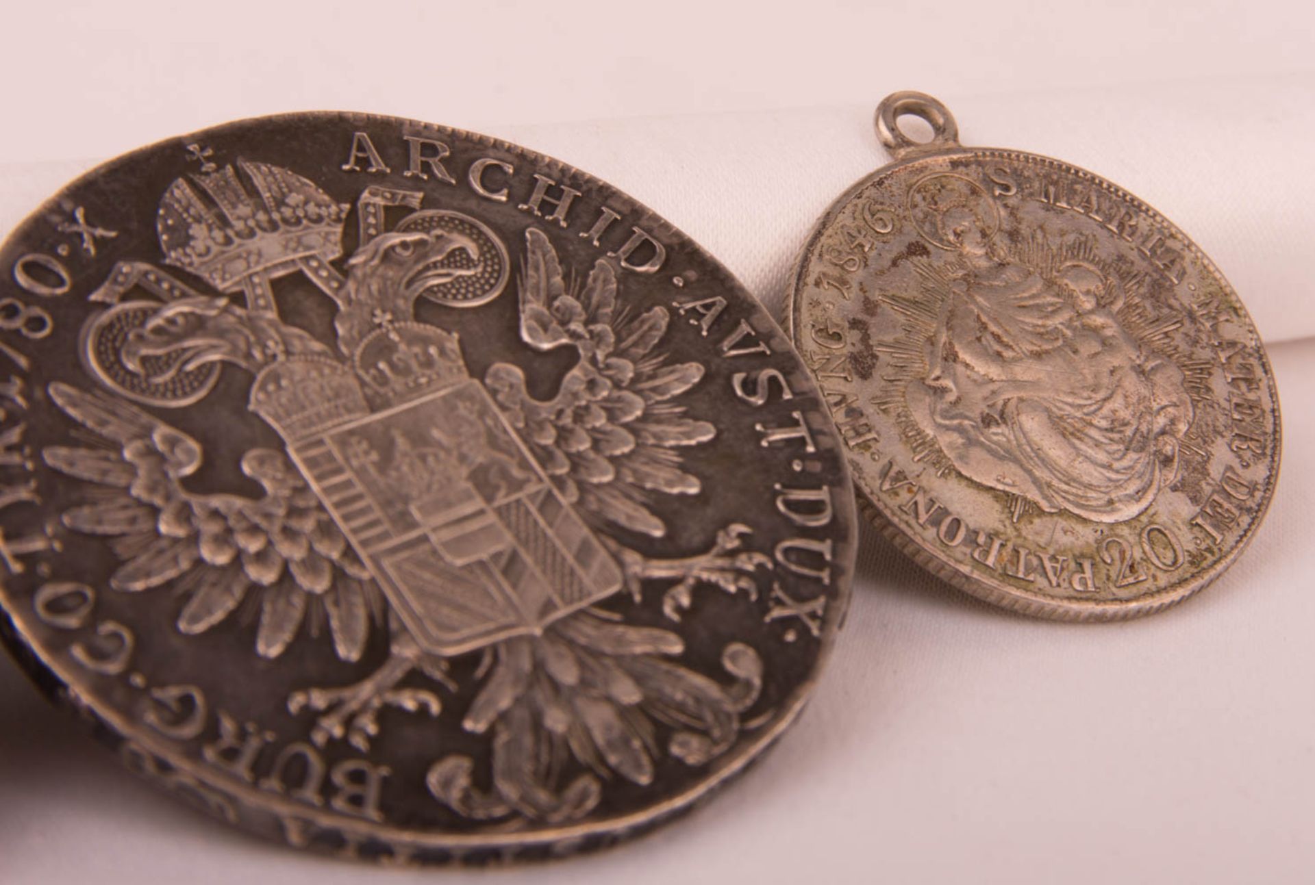 Three silver coins, Austria and Hungary. - Image 2 of 6