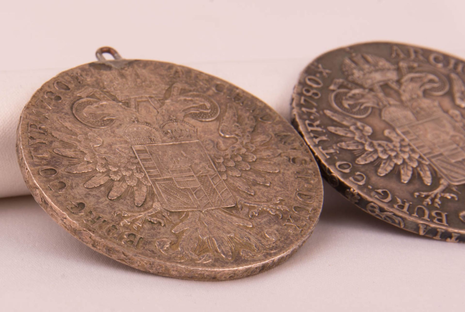 Three silver coins, Austria and Hungary. - Image 3 of 6