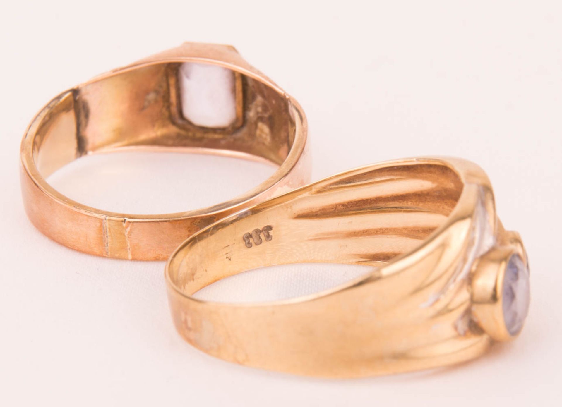 Zwei Art Deco Ringe, 333er Gelbgold. - Bild 7 aus 7