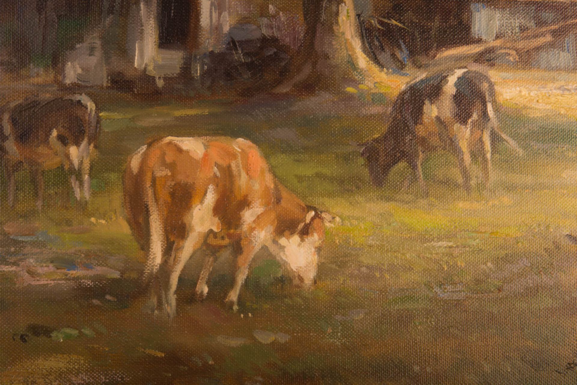 Hans Nickel, Kühe auf der Weide, Öl auf Leinwand, 20. Jhd. - Bild 5 aus 7