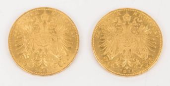 2 gold coins 20 crowns, restrike 1915.