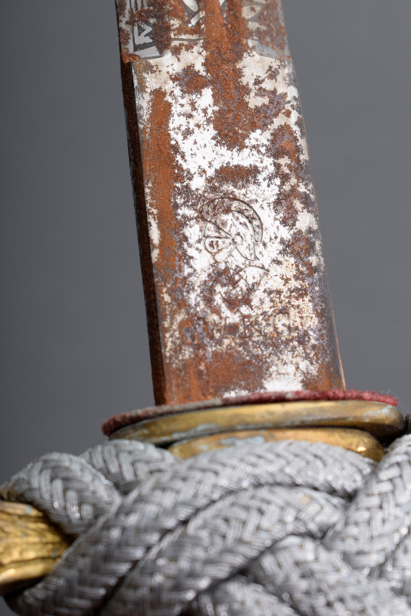 War Navy officer's dagger, model M 1938, with etched blade (rust traces), orange handle with wire w - Image 7 of 8