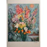 Chagall, Marc (1887-1958) "Bouquet de Fleurs", 72/250, Farblithographie, u. sign./num., auf Karton