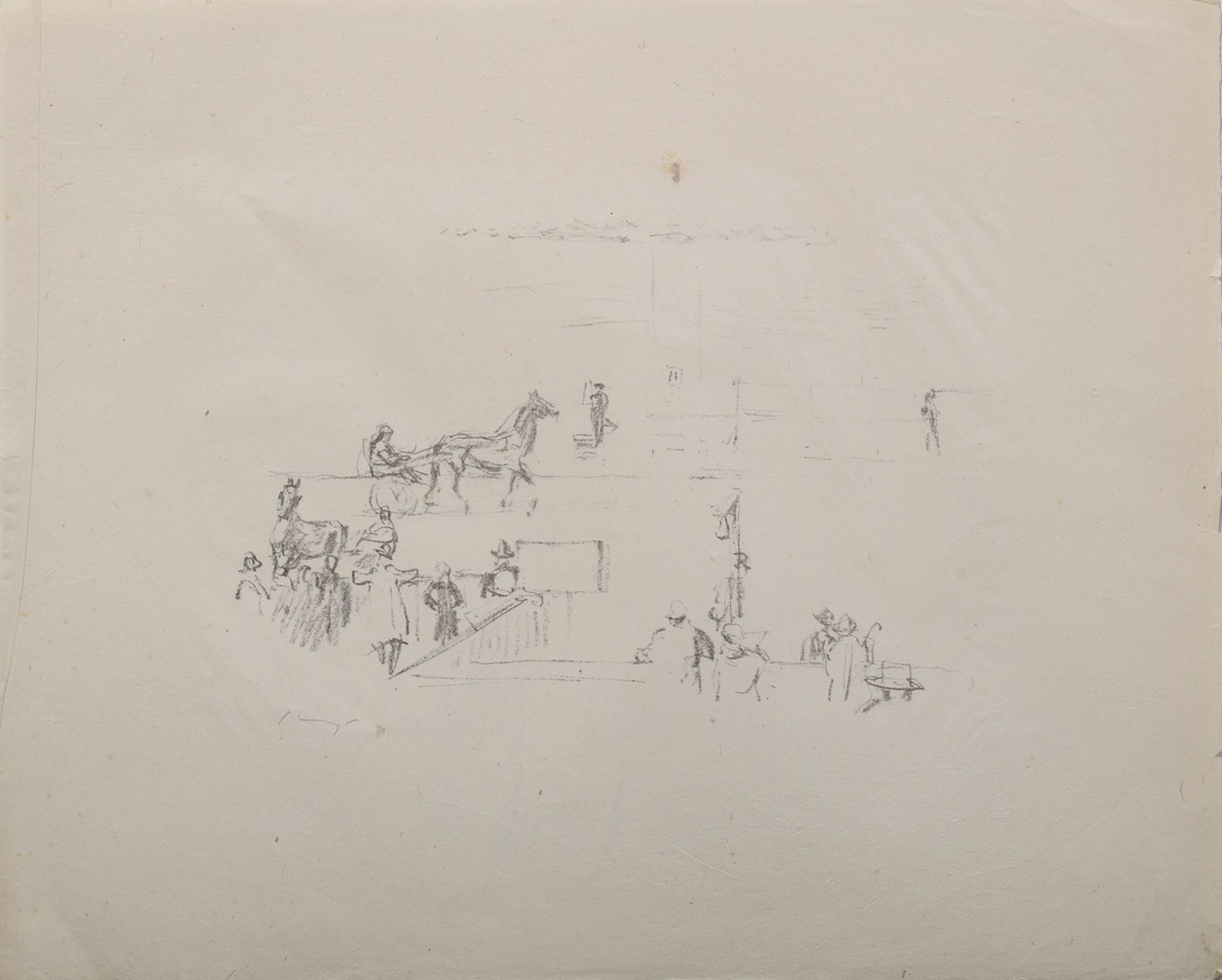 Slevogt, Max (1868-1932) "Trabrennen", Mappe mit 13 Lithographien, Verleger: Bruno Cassierer, sign. - Bild 15 aus 16