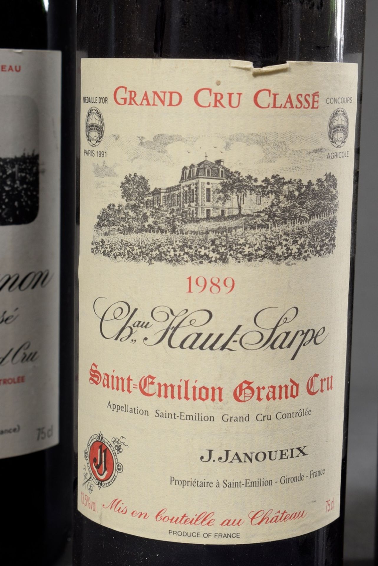 6 Bottles of various red wines Bordeaux: 1x 1989 Chateau Canon, Saint-Emilion, 1x 1985  Chateau Not - Image 3 of 10