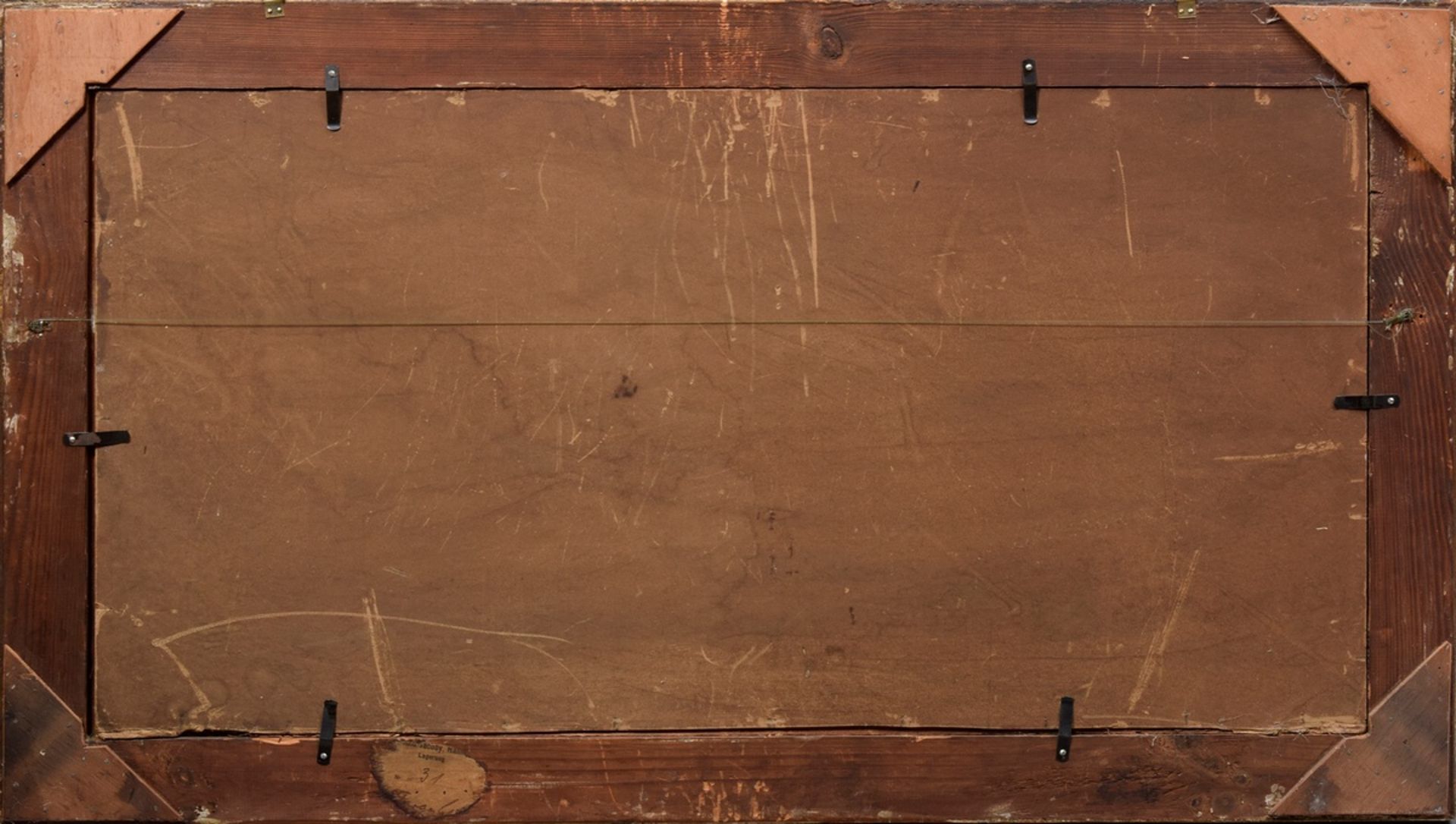 Britisches Kapitänsbild "Segeldampfer Mayumba" um 1900, Öl/Leinwand auf Platte montiert, leicht sch - Bild 6 aus 6