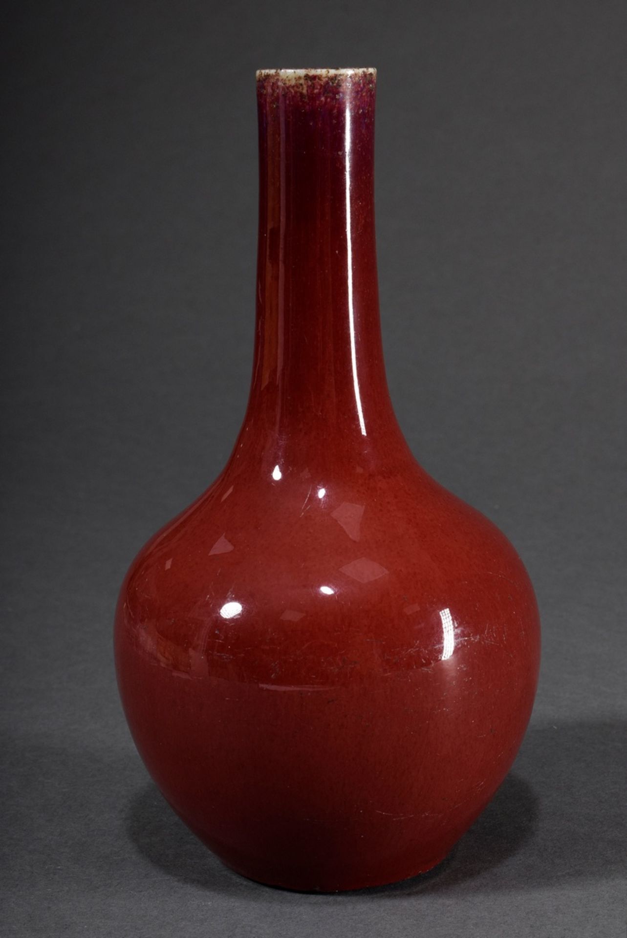 Small Chinese baluster vase with Sang de Boeuf glaze, h. 20cm