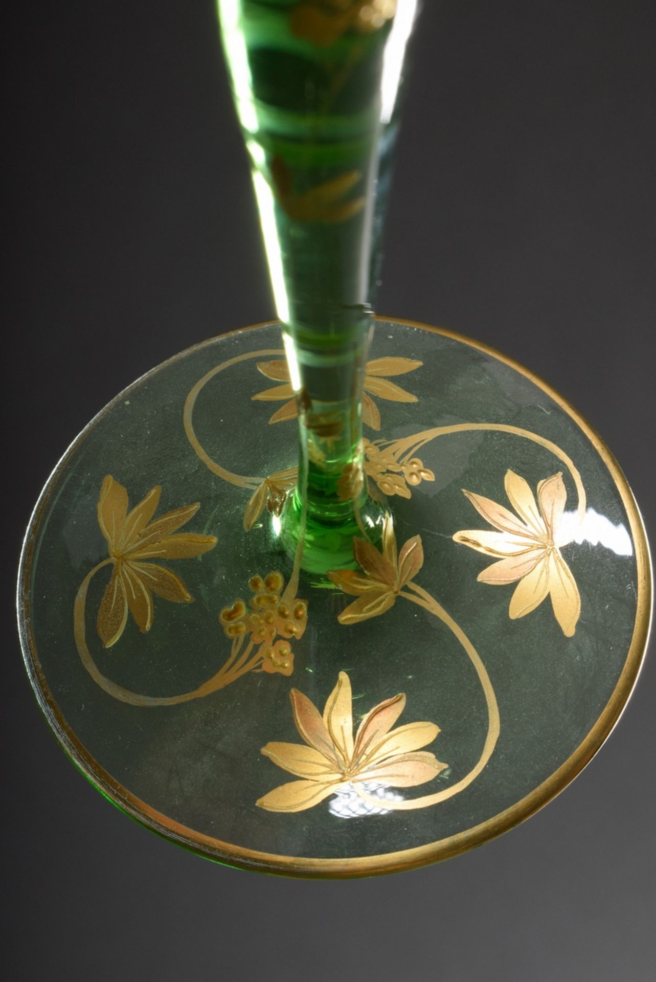 3 Diverse Jugendstil Stängelglaser in verschiedenen Ausführungen mit floraler und ornamentaler Gold - Bild 3 aus 7