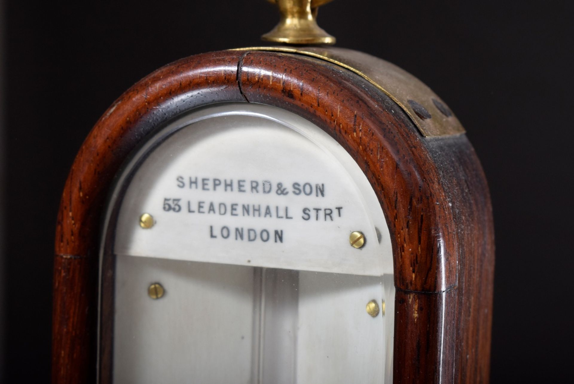 Kardanisch aufgehängtes Schiffs-Barometer in Palisander Gehäuse, sign. "Shepherd&Son 53 Leadenhall  - Bild 4 aus 7