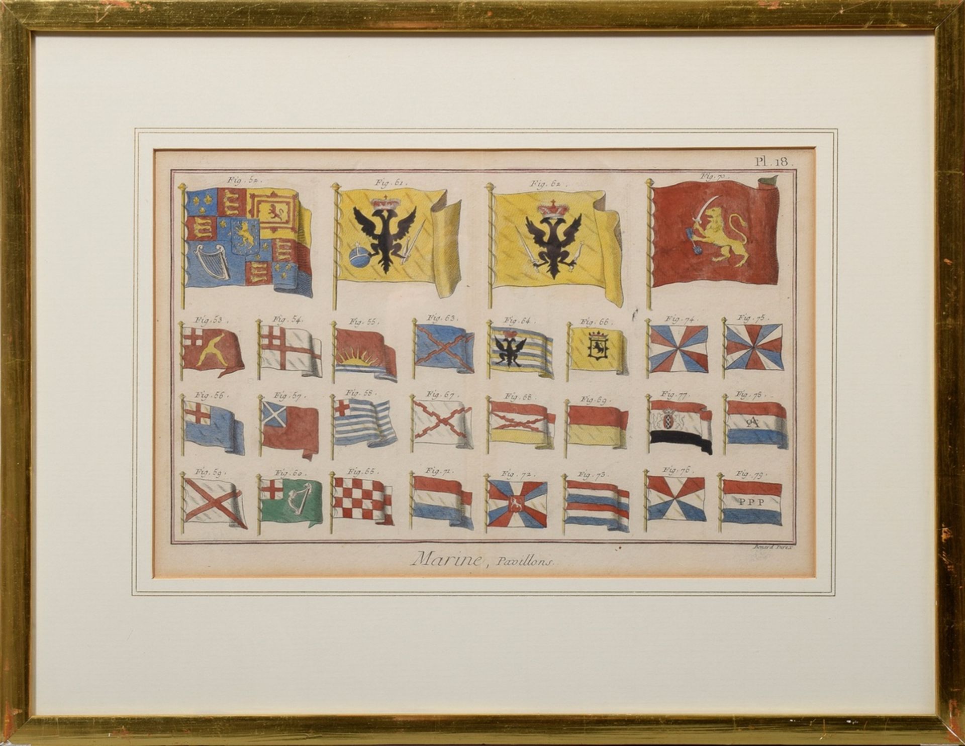 8 Benard, Robert (1734-c.1786) "Marine-Flaggen", colorierte Kupferstiche, je u. i.d. Platte sign.,  - Bild 13 aus 20