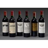 6 Flaschen diverse Rotweine Bordeaux: 1x 1989 Chateau Canon, Saint-Emilion, 1x 1985 Chateau Notton