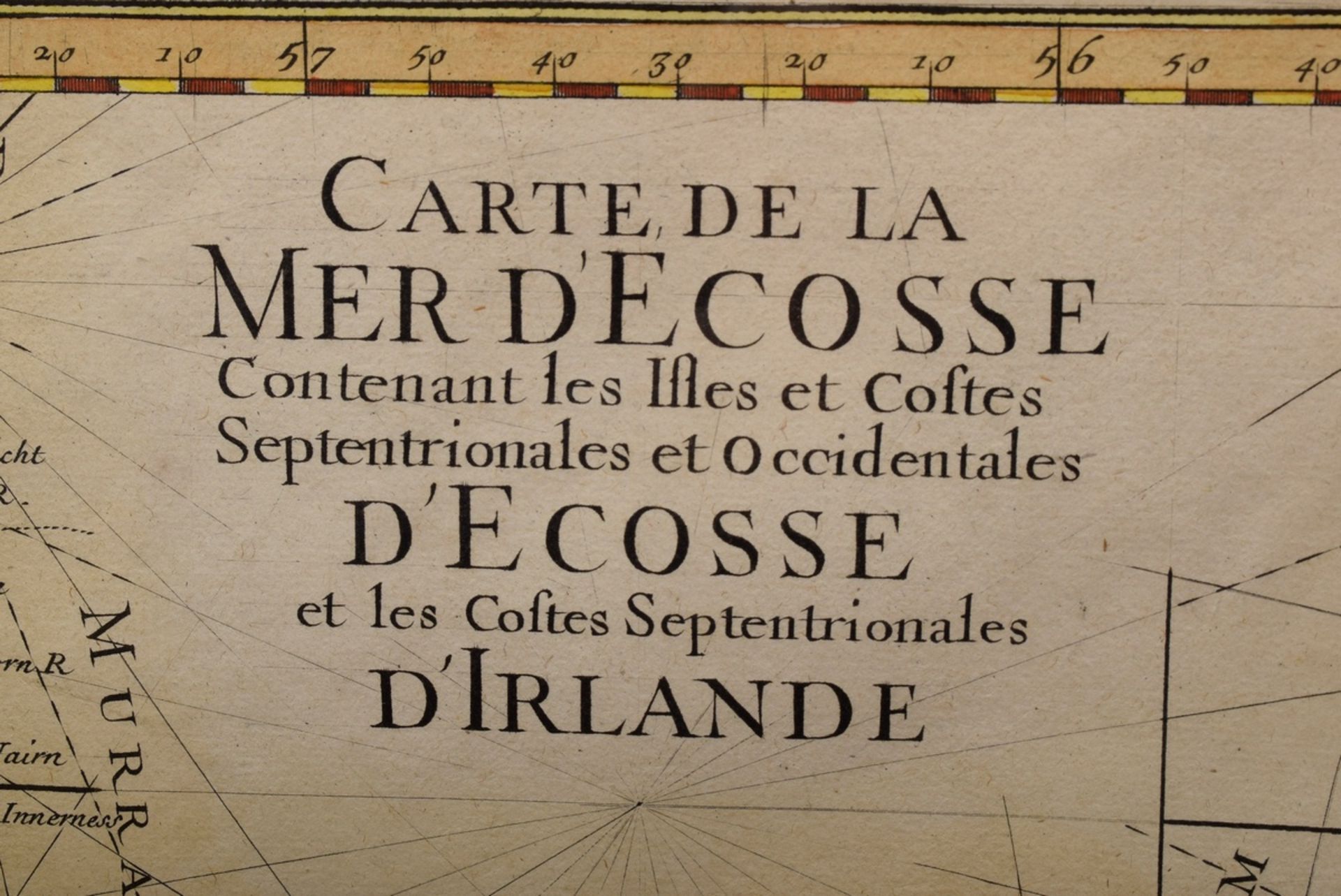 Unbekannter Künstler des 18.Jh. "Carte de la Mer d'Ecosse...", colorierter Kupferstich, ungenordete - Bild 3 aus 4