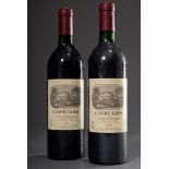 2 Flaschen 1988 Carruades de Lafite Rothschild, Pauillac, Bordeaux, Rotwein, 0,75l, guter Füllstand