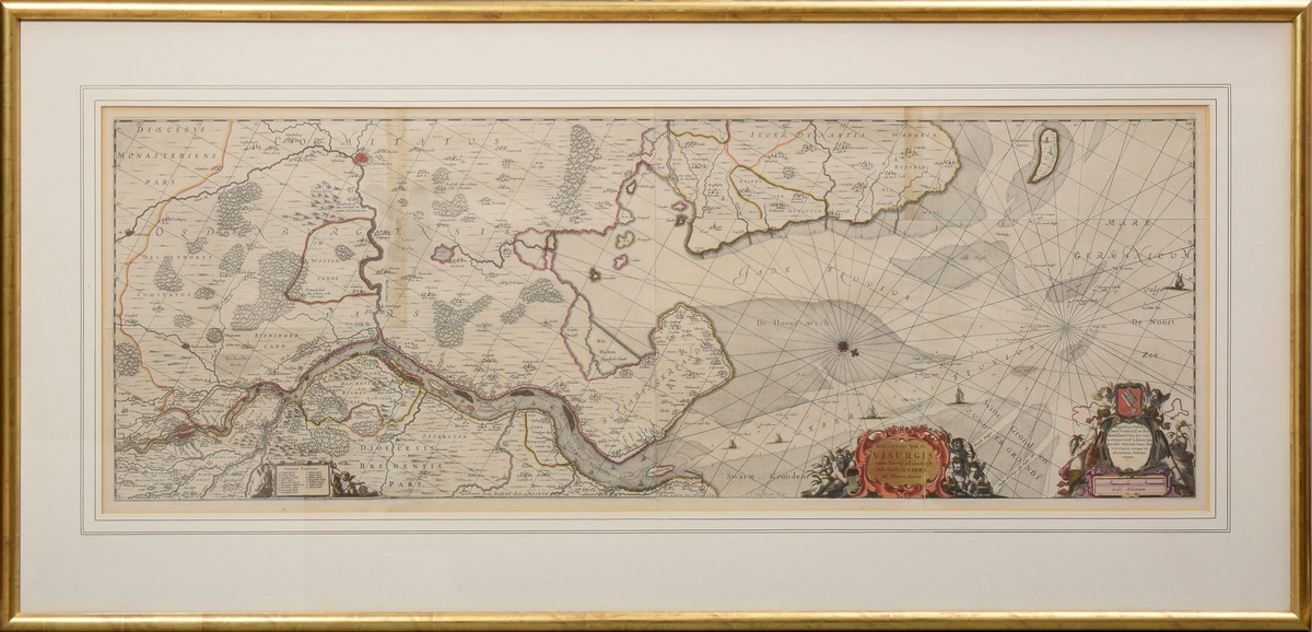 Loon, Johannes van (c.1611-1686) "Nobilis Saxoniae Fl. Visurgis..." (Weser estuary), not north-orie - Image 2 of 4