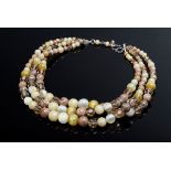 Dreireihiges DIOR Vintage Collier aus Glasperlen, um 1960, L. 38cm