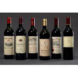 6 Flaschen diverse Bordeaux Rotweine: 1x 2002 Barons de Rothschild (Lafite), 1x 2002 Chateau de Mon