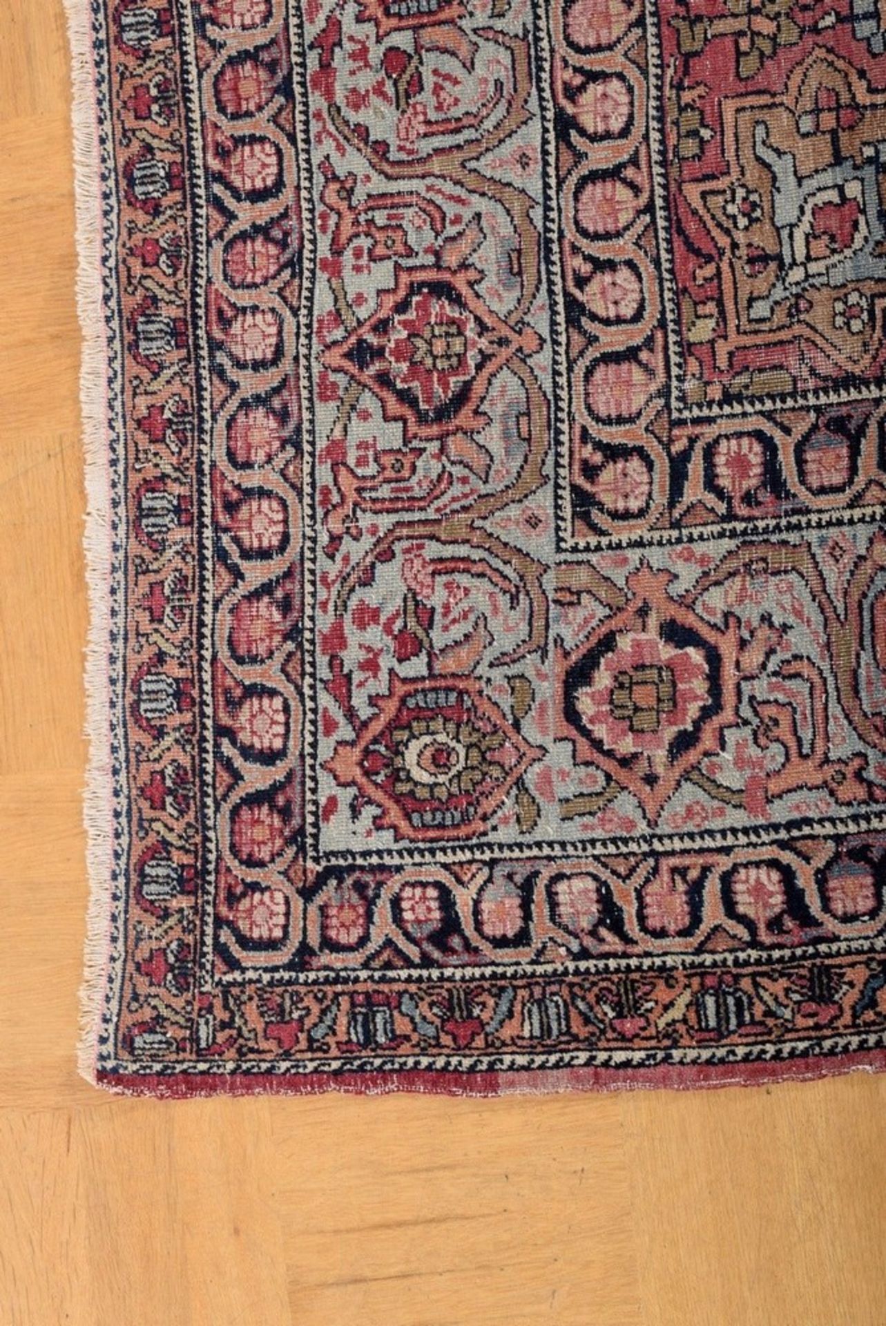 A very finely woven carpet from Tehran, with a densely closed velvet-like pile in pastel colours, d - Image 5 of 7