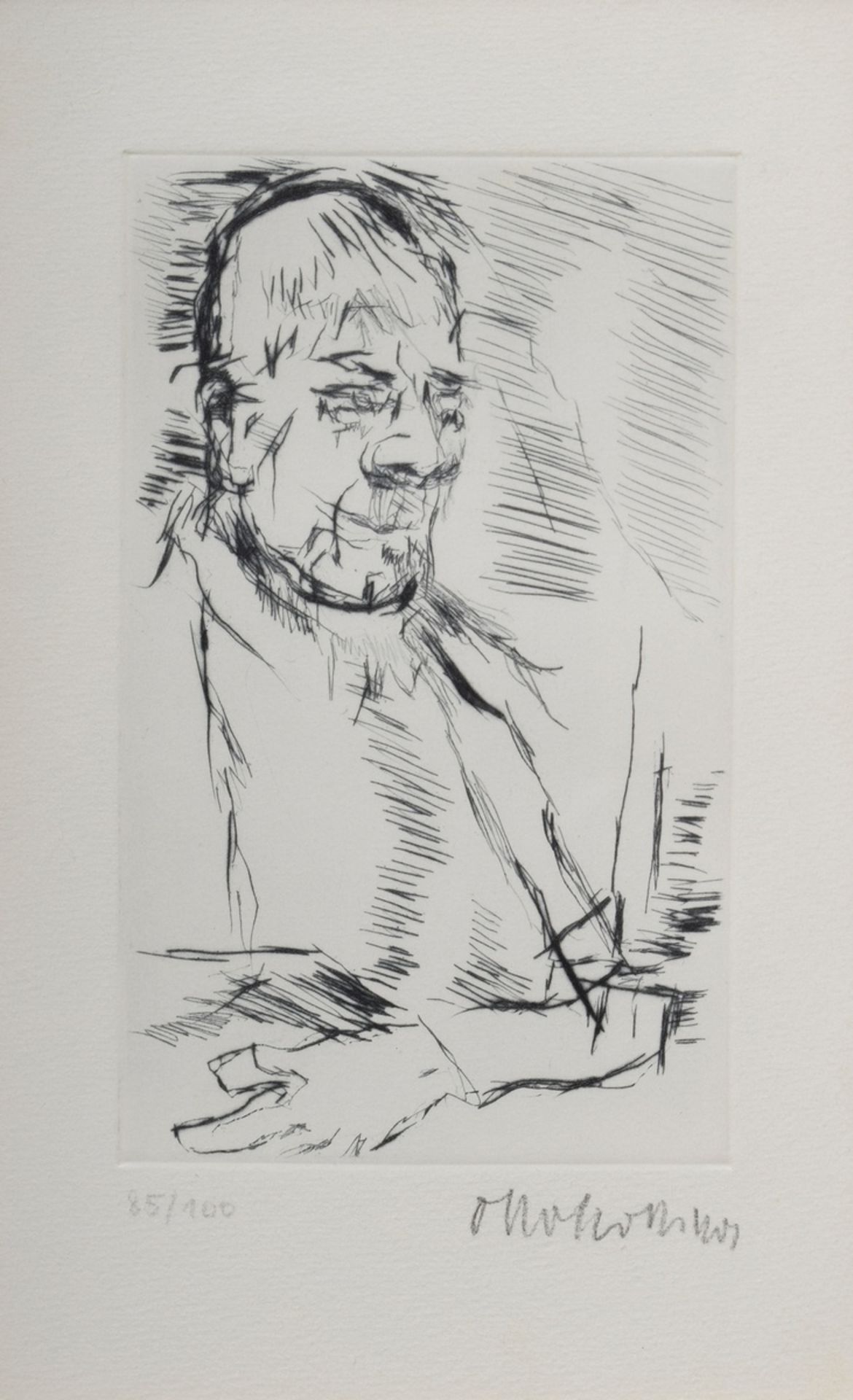 2 Kokoschka, Oskar (1886-1980) "Selbstbildnisse", Radierung, 98/100 u. 85/100, je u. sign./num., in - Bild 3 aus 3