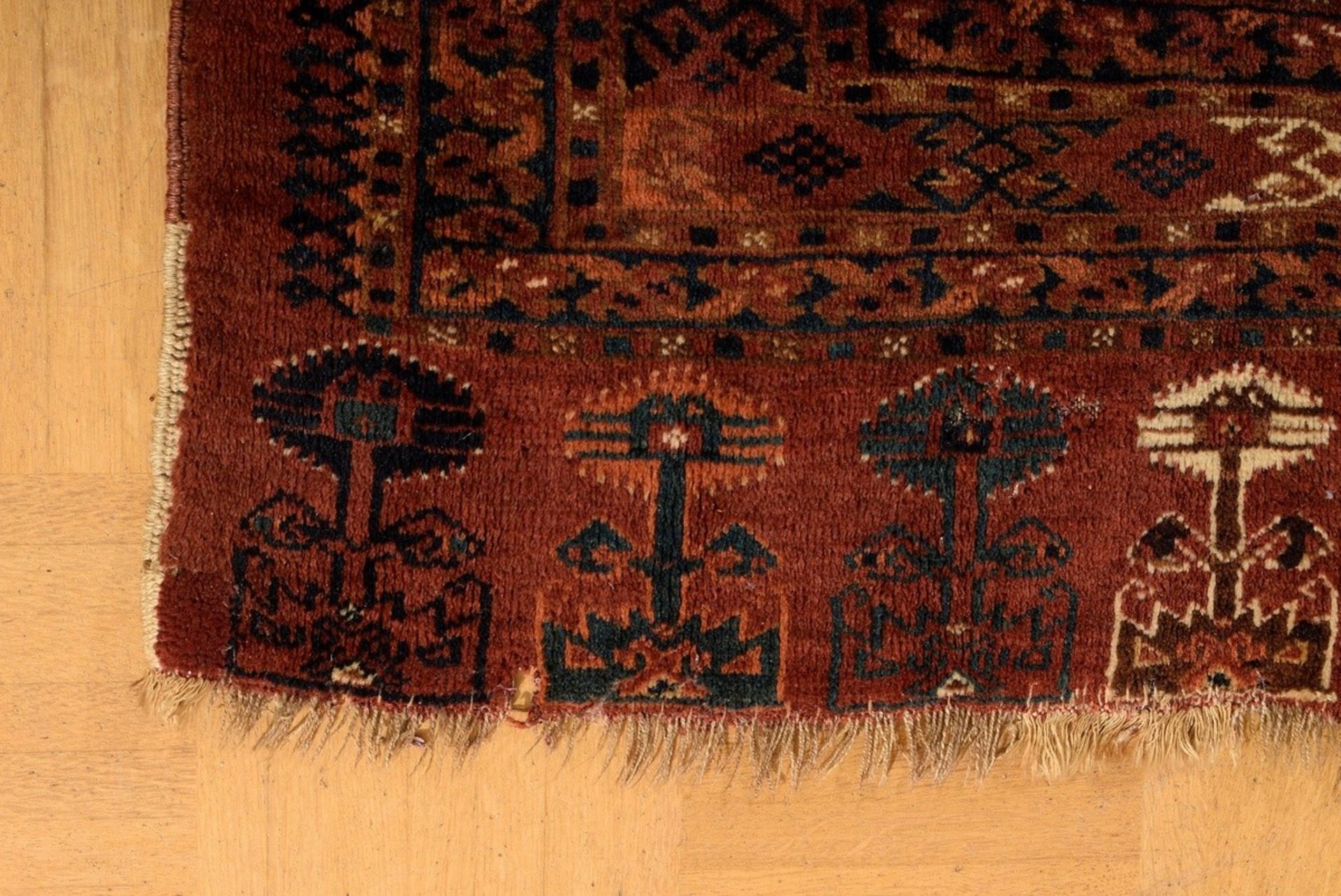 Ersari Tschowal Taschenfront mit 4x5 hohen Tschowal Güls im Innenfeld, dazwischen sternförmige Seku - Bild 3 aus 7