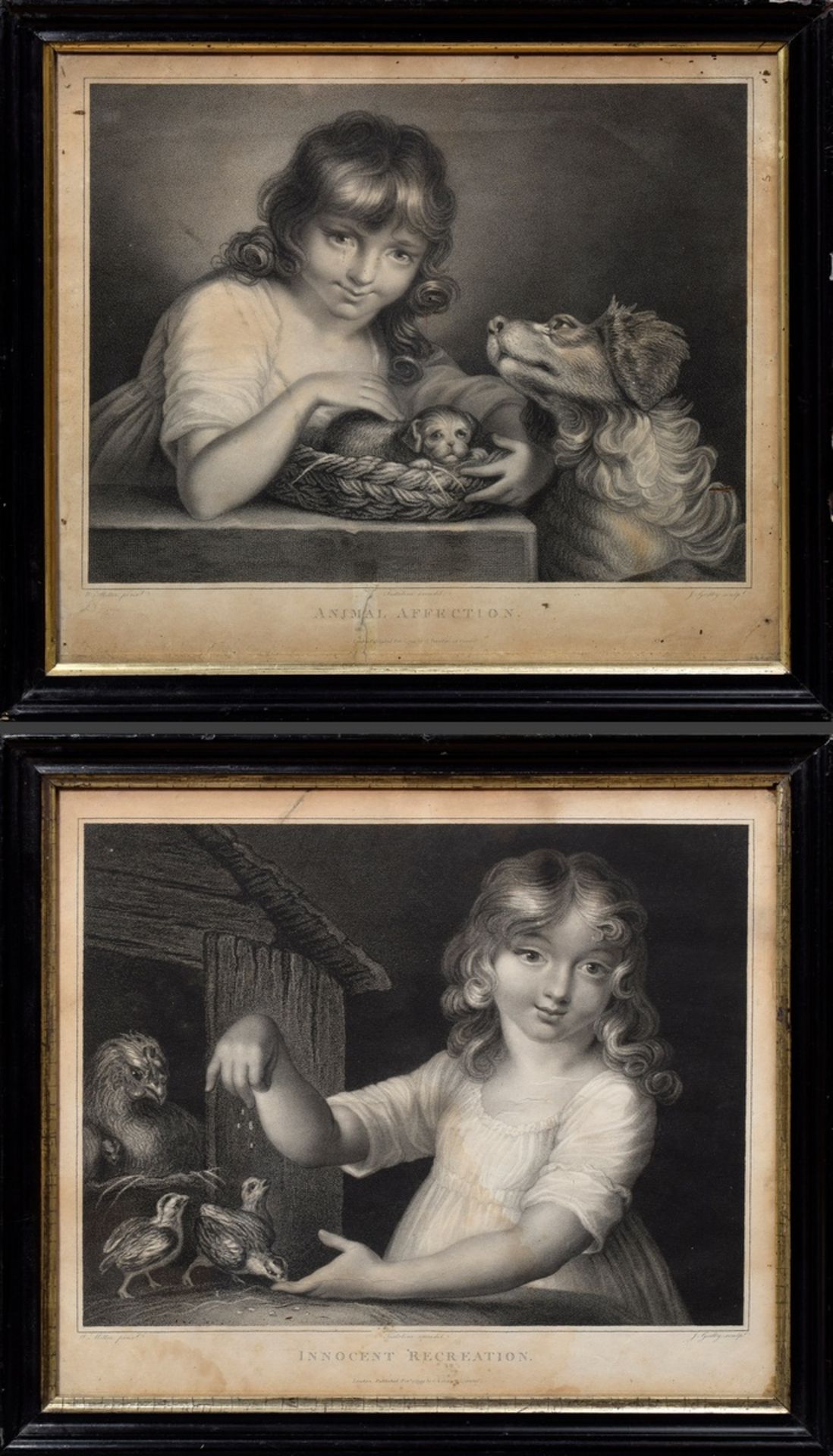2 Miller, William (1796-1882) "Animal Affection" und "Innocent Recreation" 1799, Punktierstiche, ge