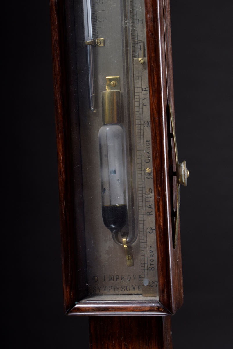 Cardanic suspended ship's barometer with sympiesometer (invented 1818 Alexander Adir) in mahogany c - Image 4 of 10